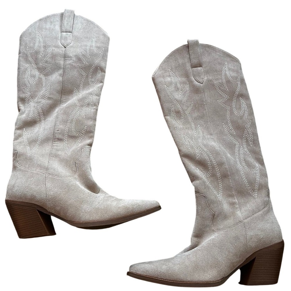 iiimmu‎ Tall Western Cowboy Boots Womens 8.5 Pointed Toe
